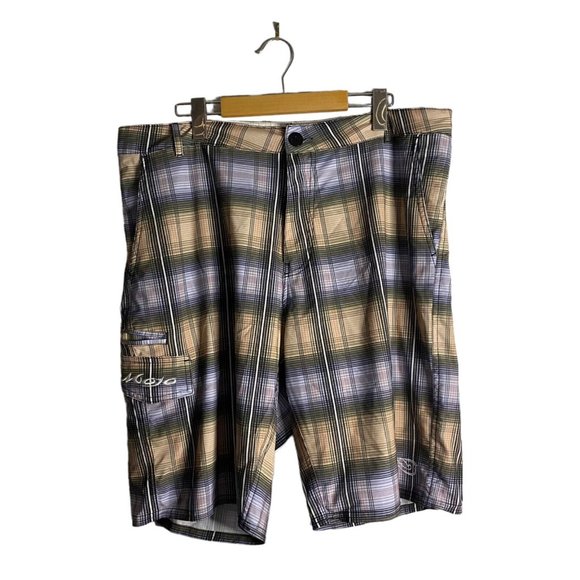 Mojo Sportswear Men's Plaid Stretch Fit Shorts - Picture 1 of 10